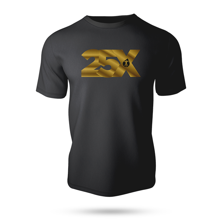 25X Black T-Shirt w/Gold